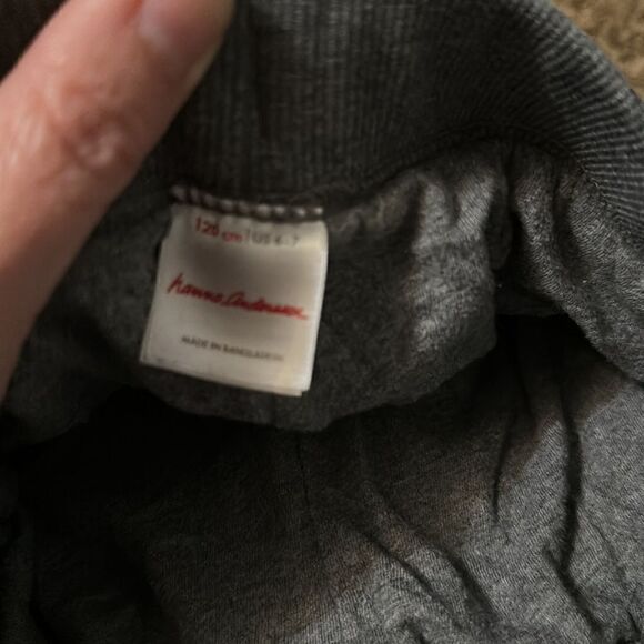 Hanna Andersson | Boys Colorblock Double Knee Slim Sweatpant Gray Black 120 6/7 - Picture 2 of 2